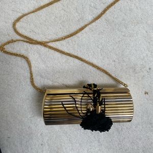 1980s gold barrel purse